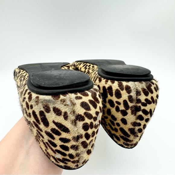 Rebecca Minkoff Ira Studded Calf Hair Pointed Toe Flats Cheetah Print Sz 9 Glam - Picture 11 of 14